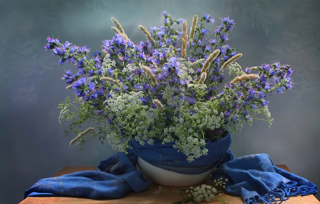 Photo wallpaper winter, flowers, still life, field, January