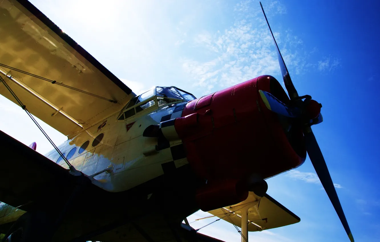 Photo wallpaper the sky, the airplane, propeller, EN 10