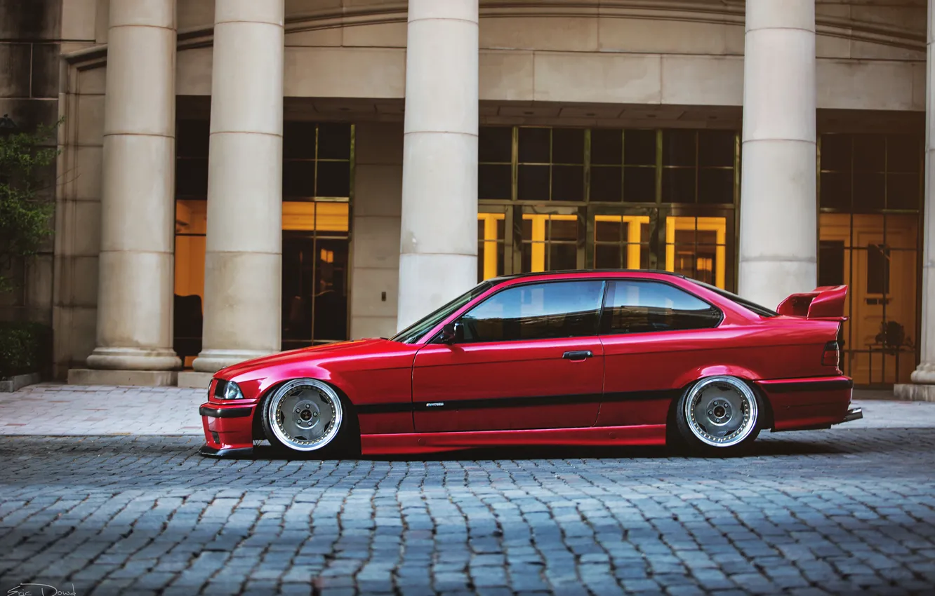 Photo wallpaper tuning, BMW, BMW, red, red, tuning, E36