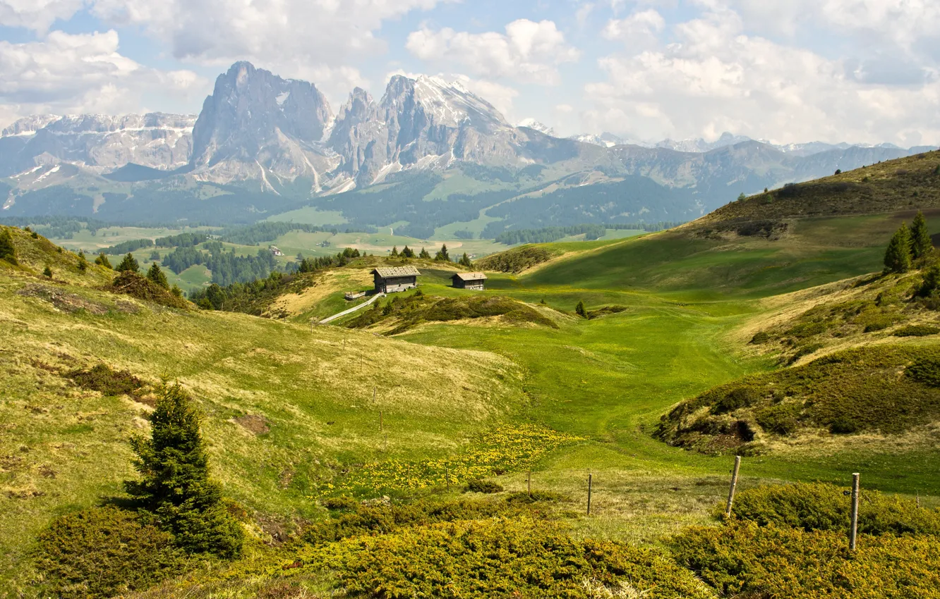 Photo wallpaper summer, mountains, The Dolomites
