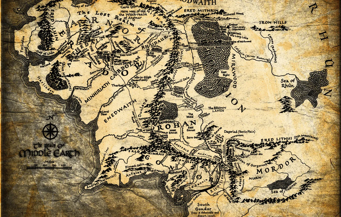 Photo wallpaper map, The Lord of the rings, John. R. R. Tolkien, The Lord of the Rings, …