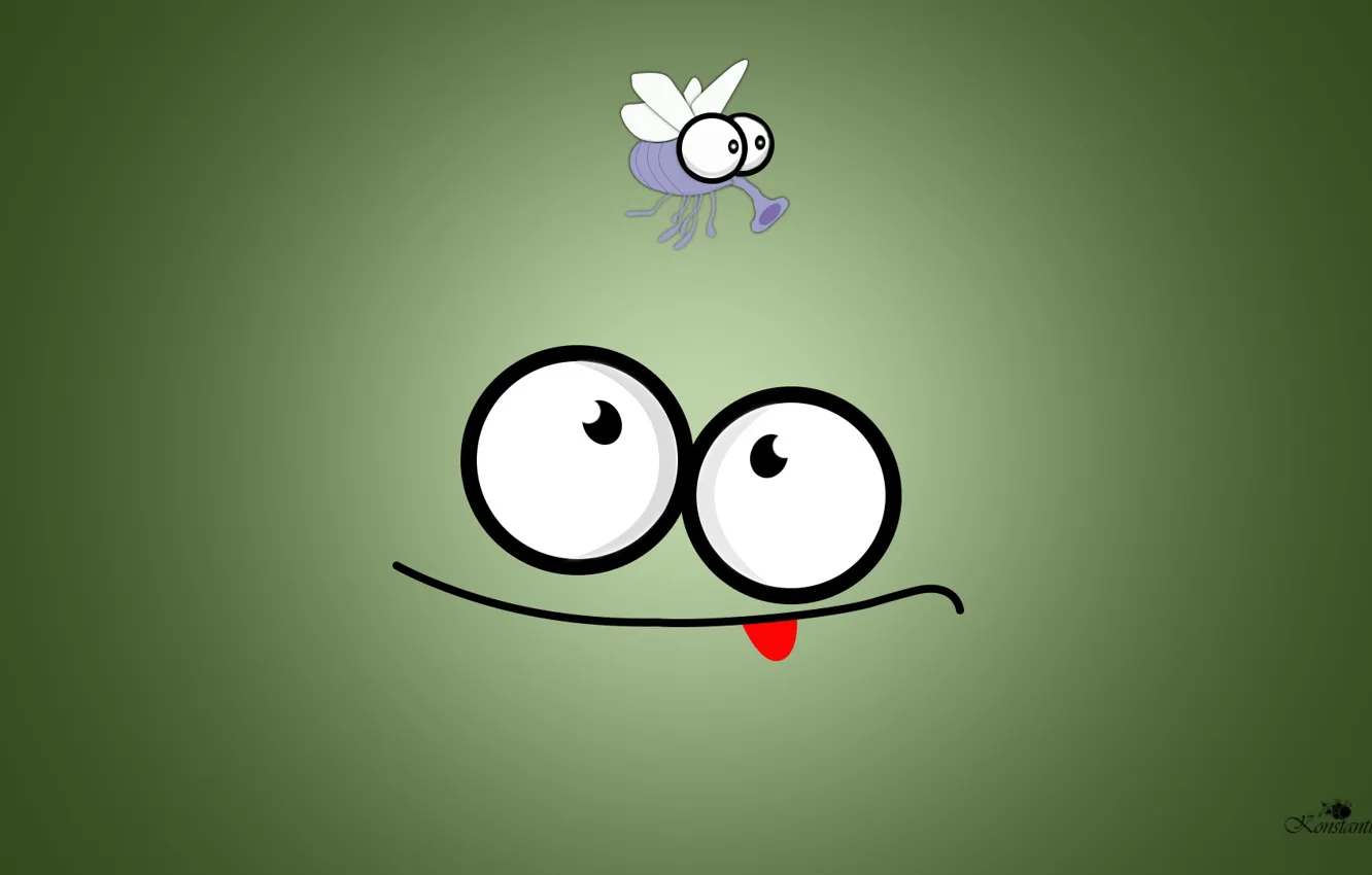 Photo wallpaper cartoon, Wallpaper, figure, graphics, frog, animation, muzzle, the mosquito