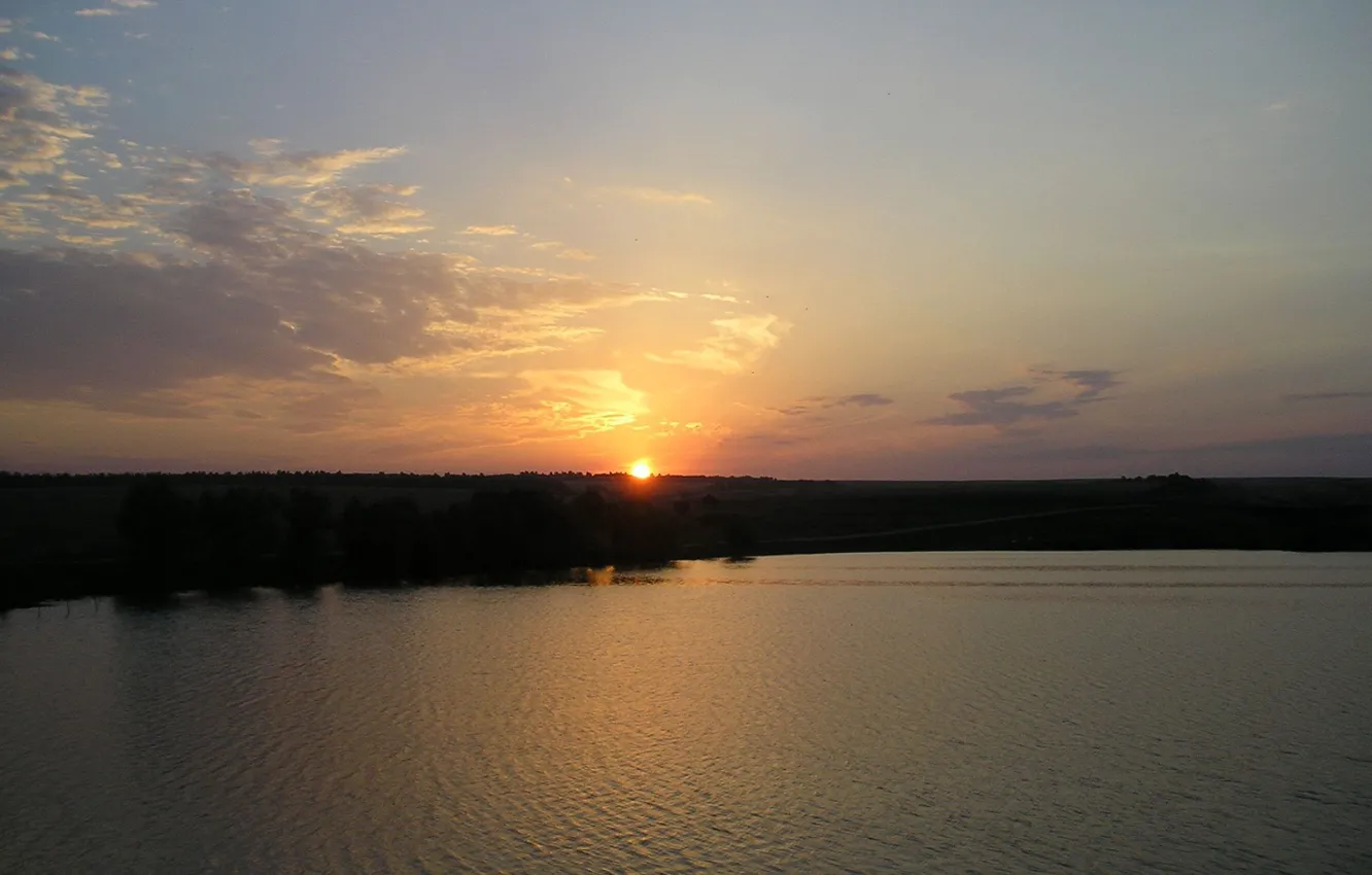 Photo wallpaper water, the sun, sunset, Russia