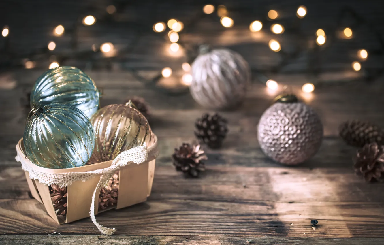 Photo wallpaper winter, decoration, balls, tree, new year, Christmas, Christmas, balls