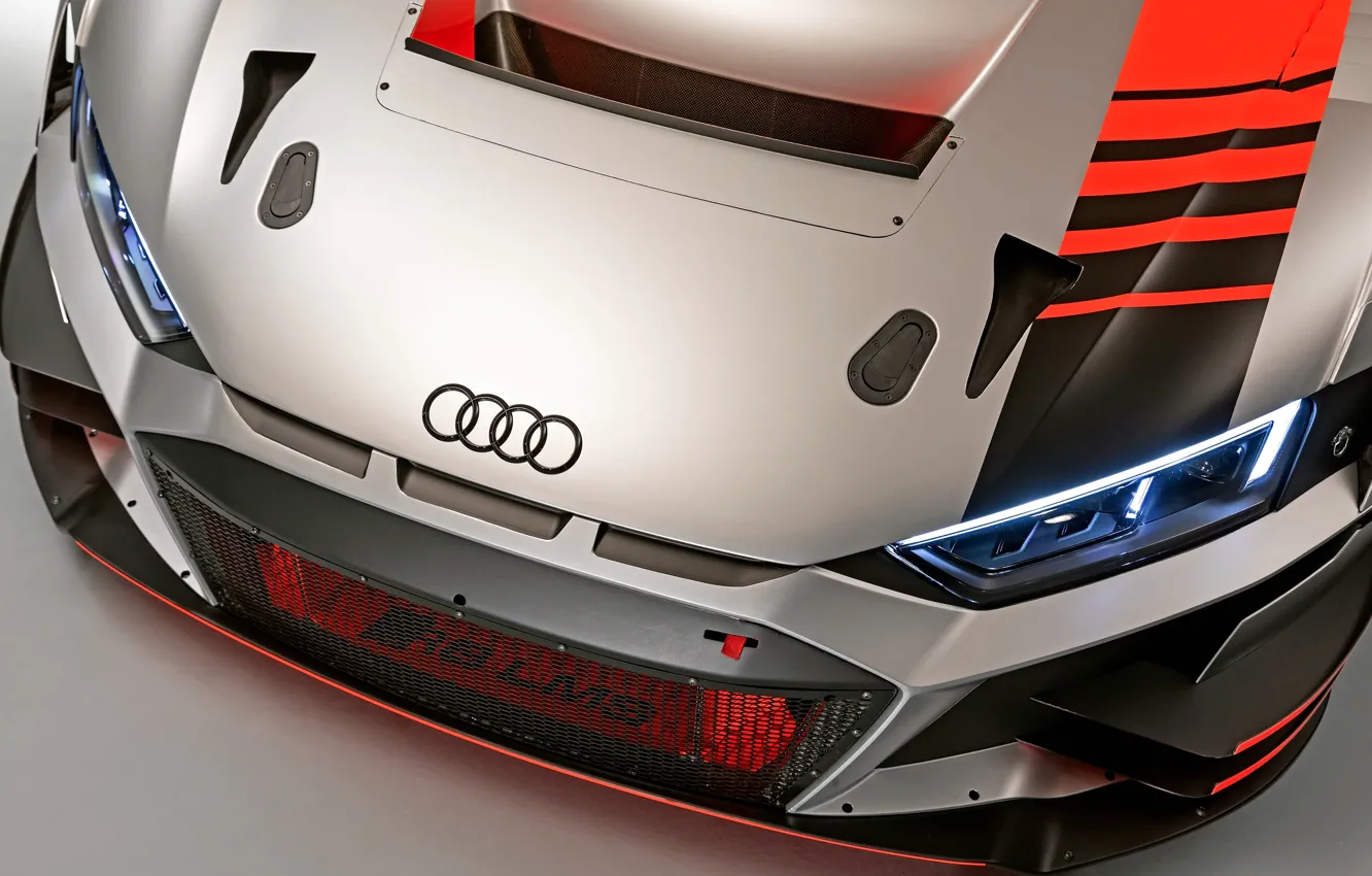 Photo wallpaper racing car, Audi R8, LMS, the front part, 2019