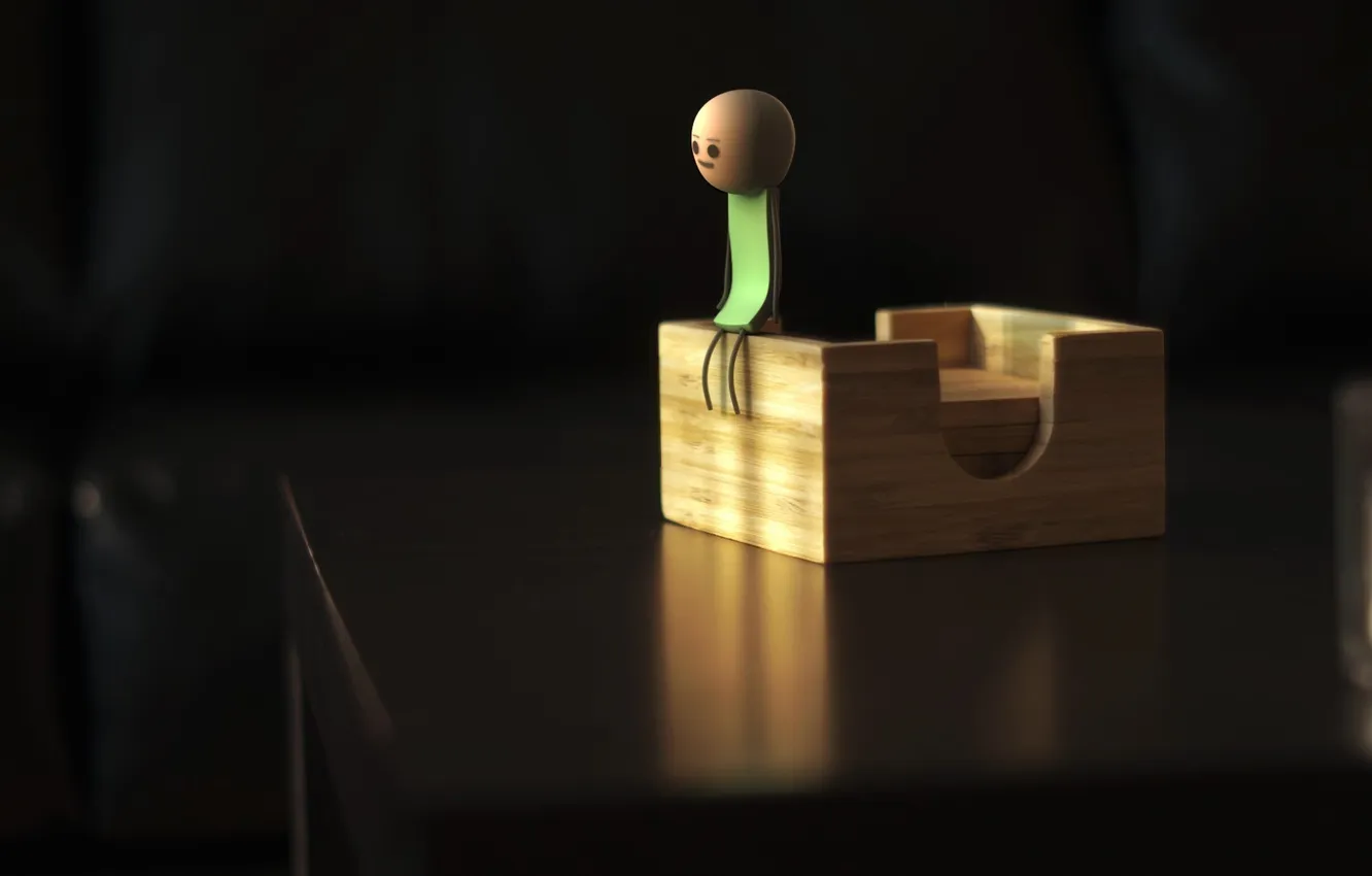 Photo wallpaper table, toy, sitting, Cyanide and Happiness