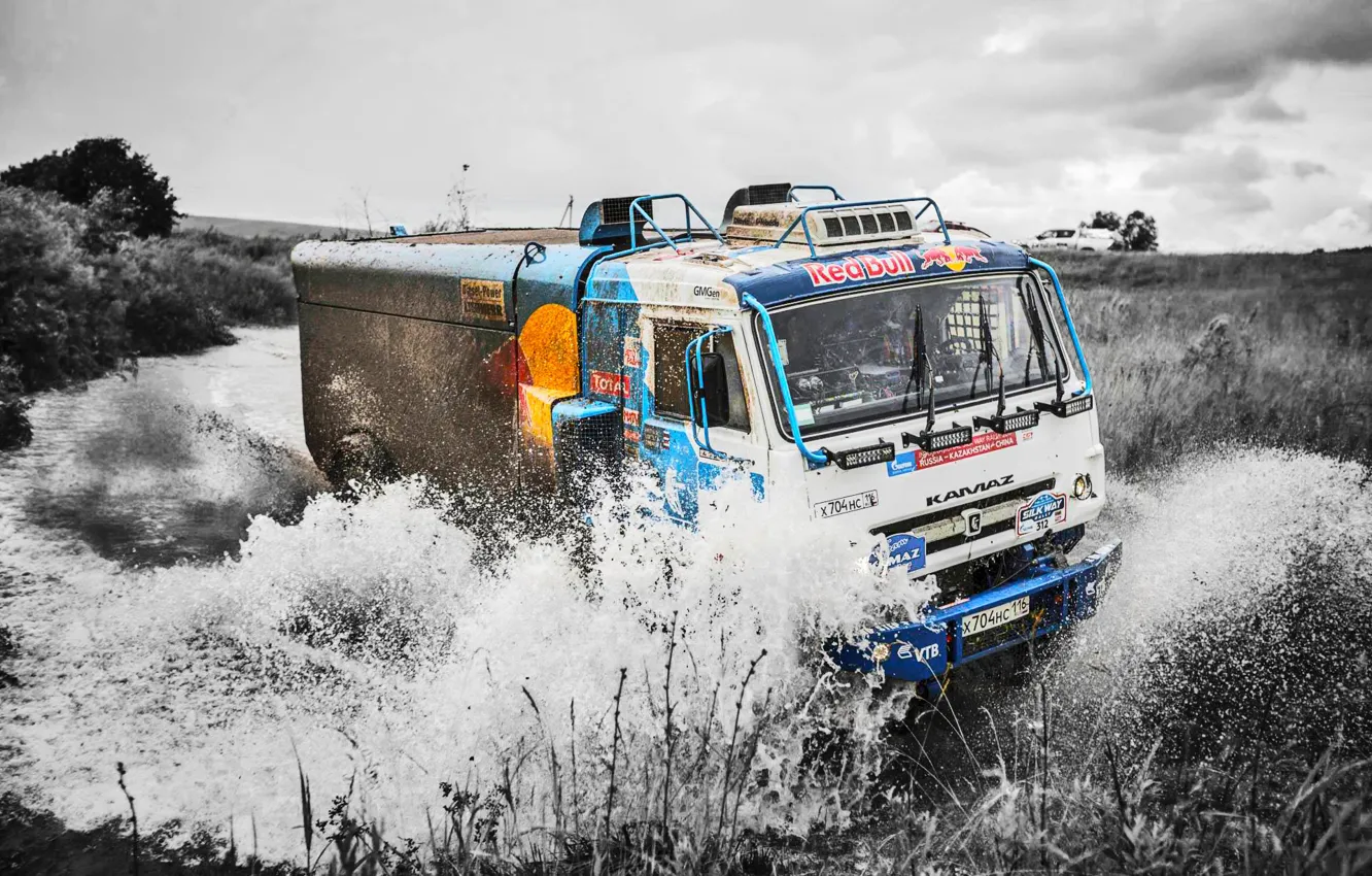 Photo wallpaper The sky, Water, Nature, Sport, Speed, Truck, Race, Master