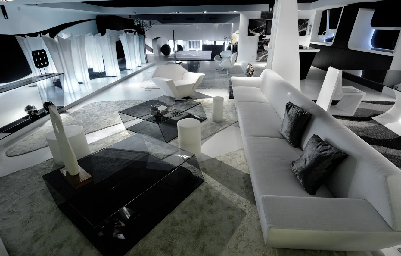Photo wallpaper design, table, room, sofa, interior, chair