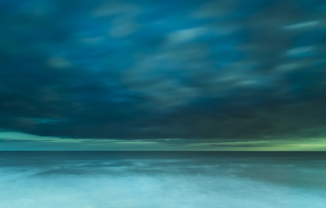 Photo wallpaper sea, clouds, storm, horizon