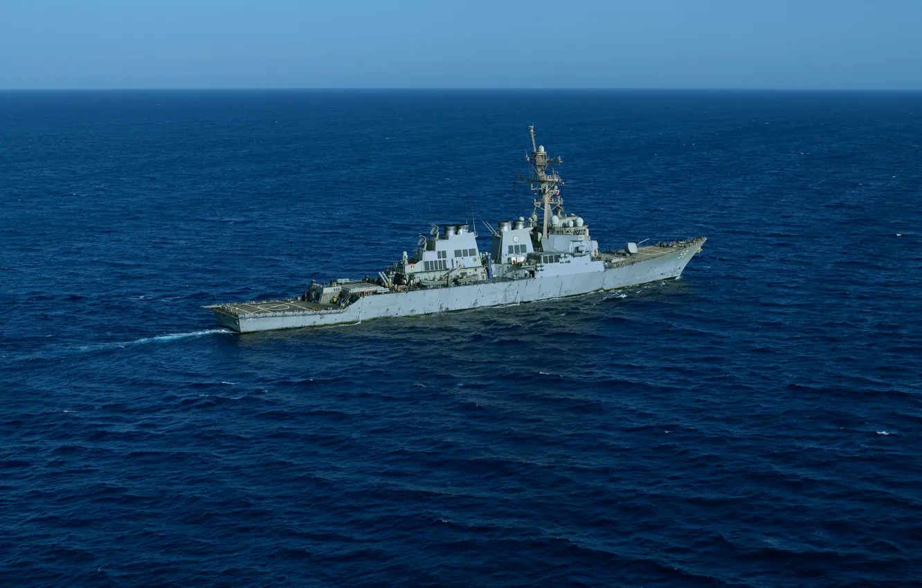 Photo wallpaper destroyer, USS Laboon, solo swimming