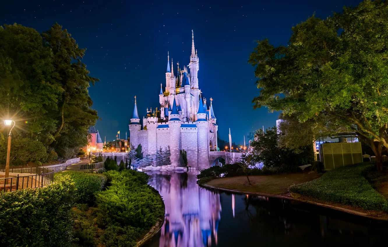 Photo wallpaper FL, USA, Disney world, Cinderella castle