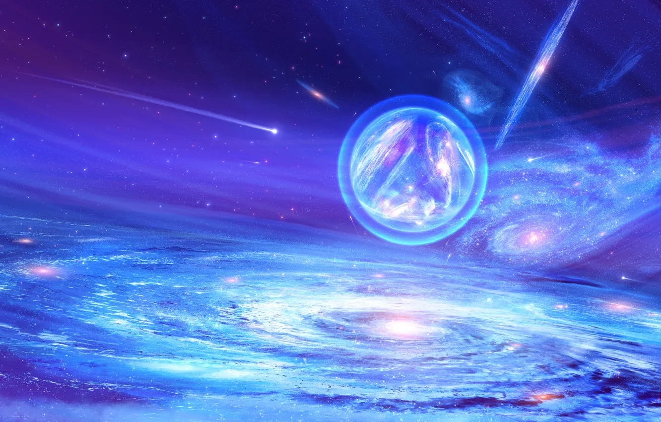 Photo wallpaper space, stars, nebula, fiction, balls, the universe, art, galaxy
