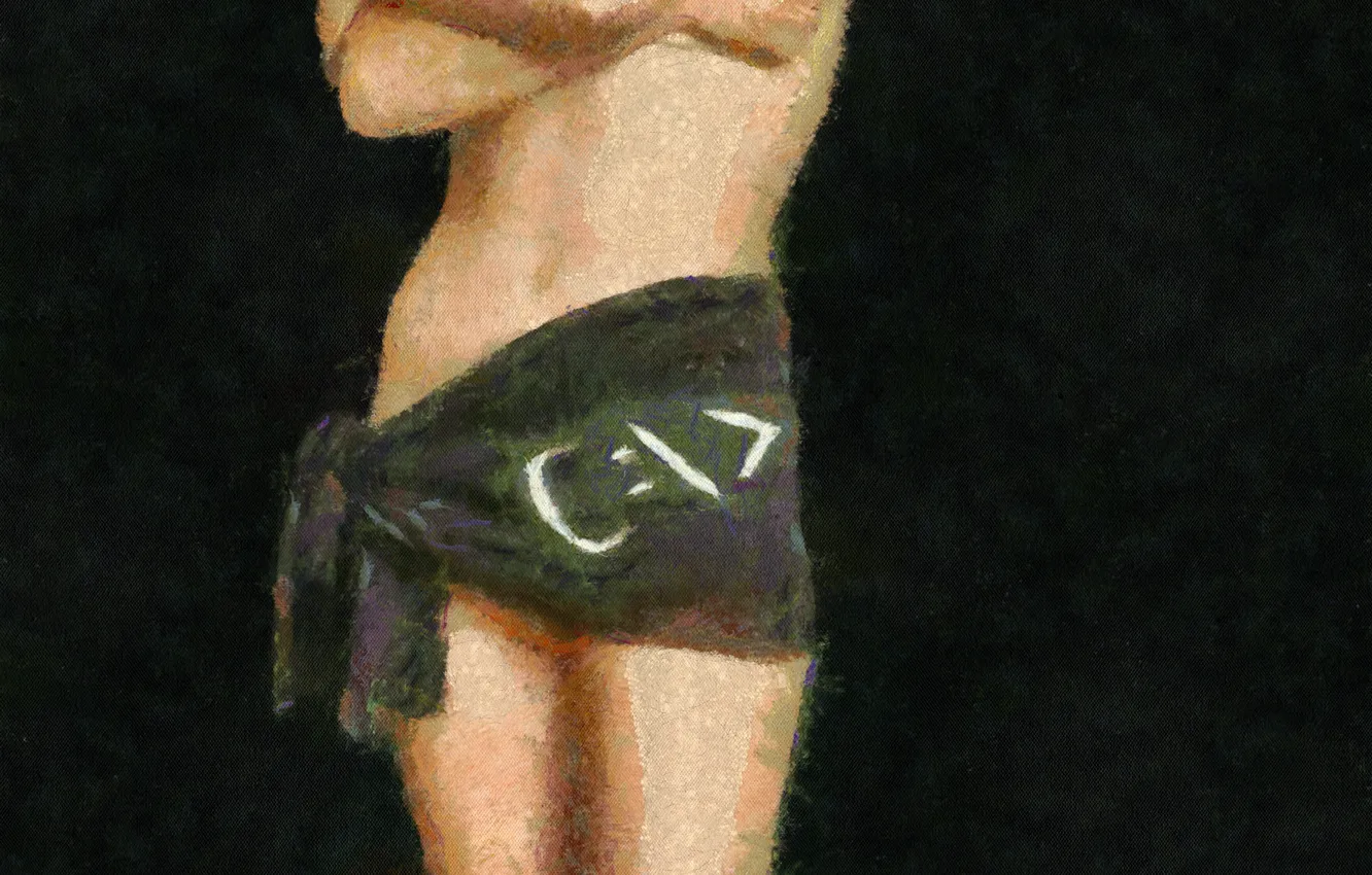 Photo wallpaper girl, loincloth, command line, DOS