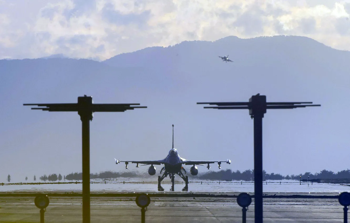 Photo wallpaper F-16, Fighting Falcon, UNITED STATES AIR FORCE, General Dynamics, the fourth generation fighter, American multifunctional …