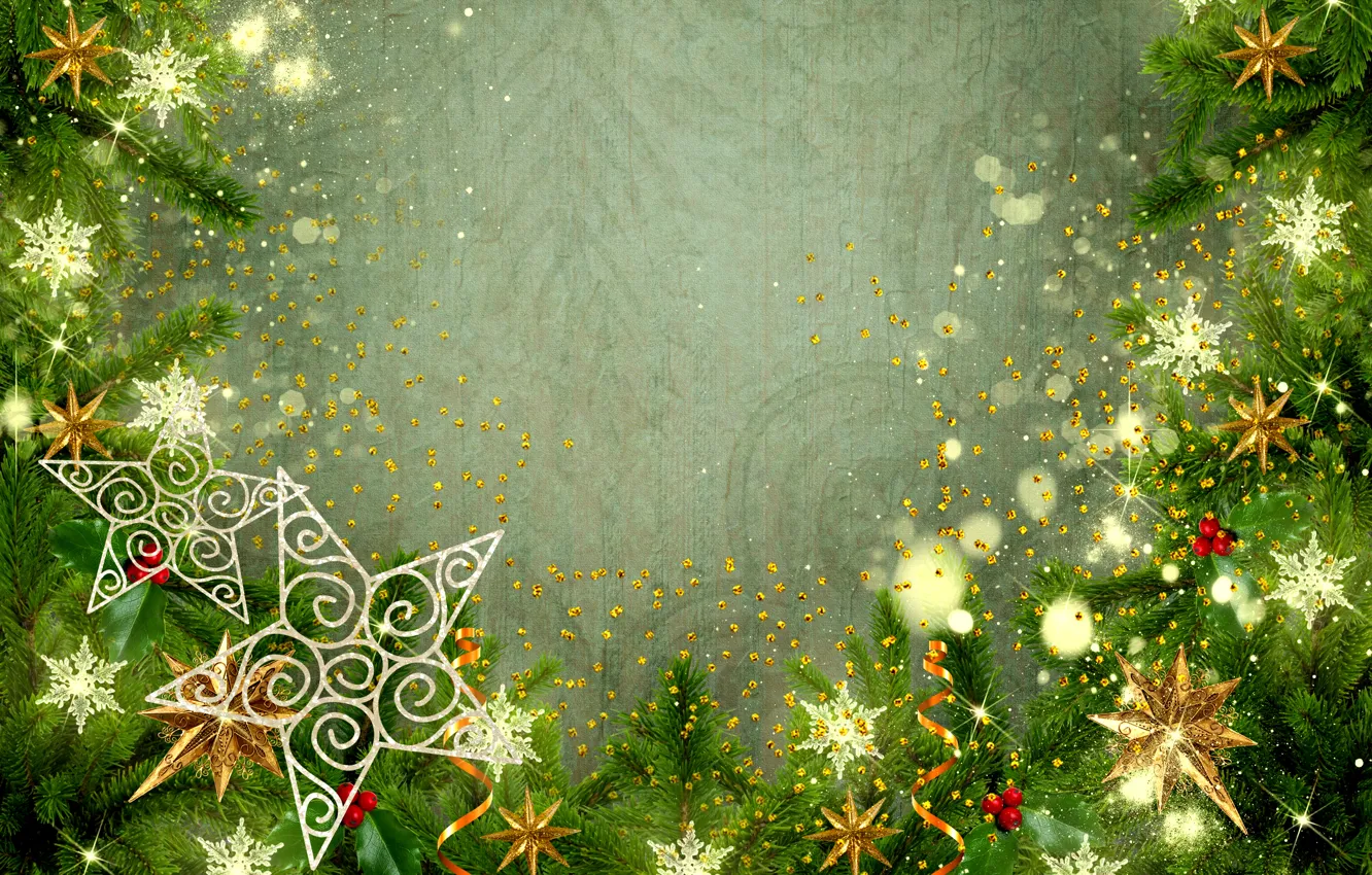 Photo wallpaper Christmas, New year, stars