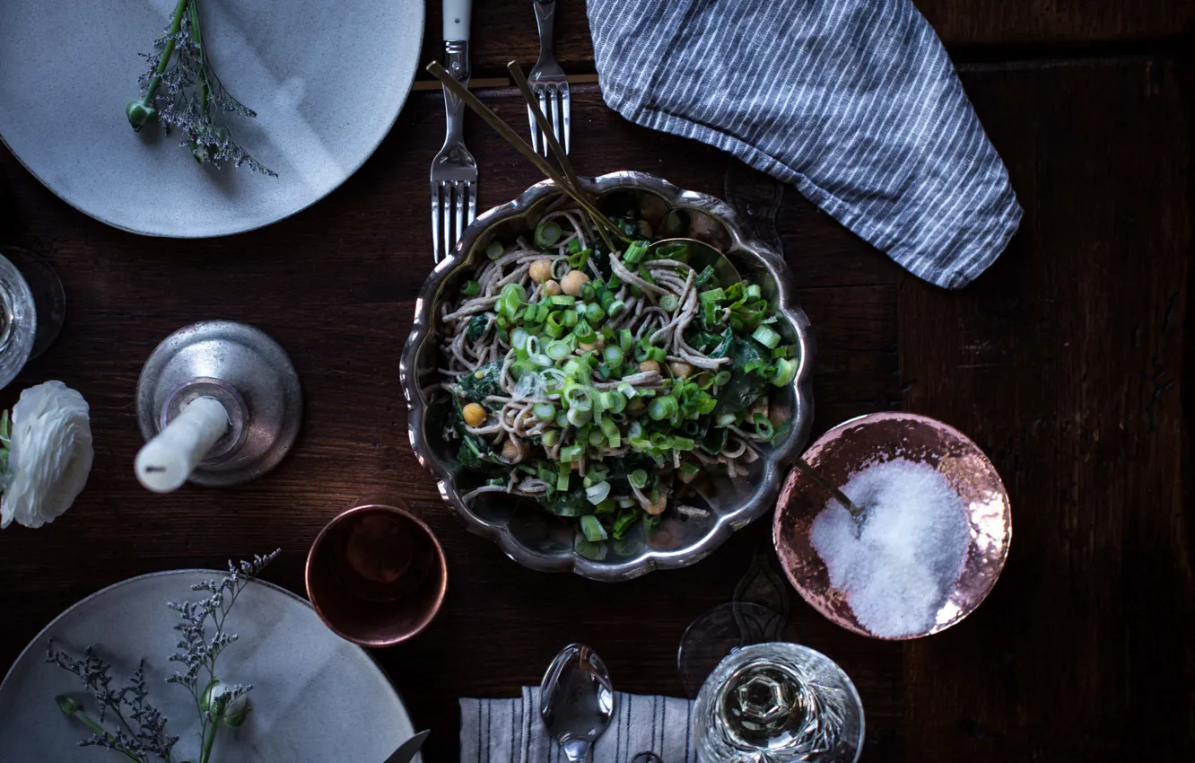 Photo wallpaper food, salt, salad, pasta, spaghetti