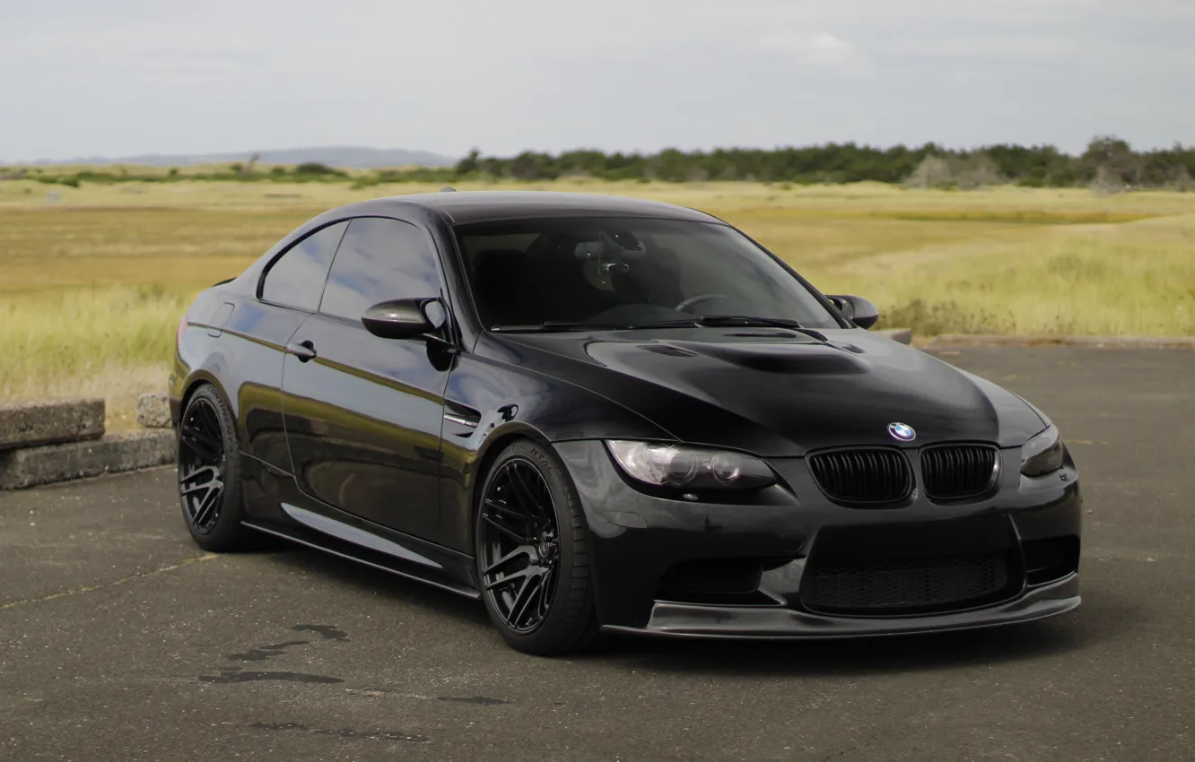 Photo wallpaper BMW, Black, E92, M3