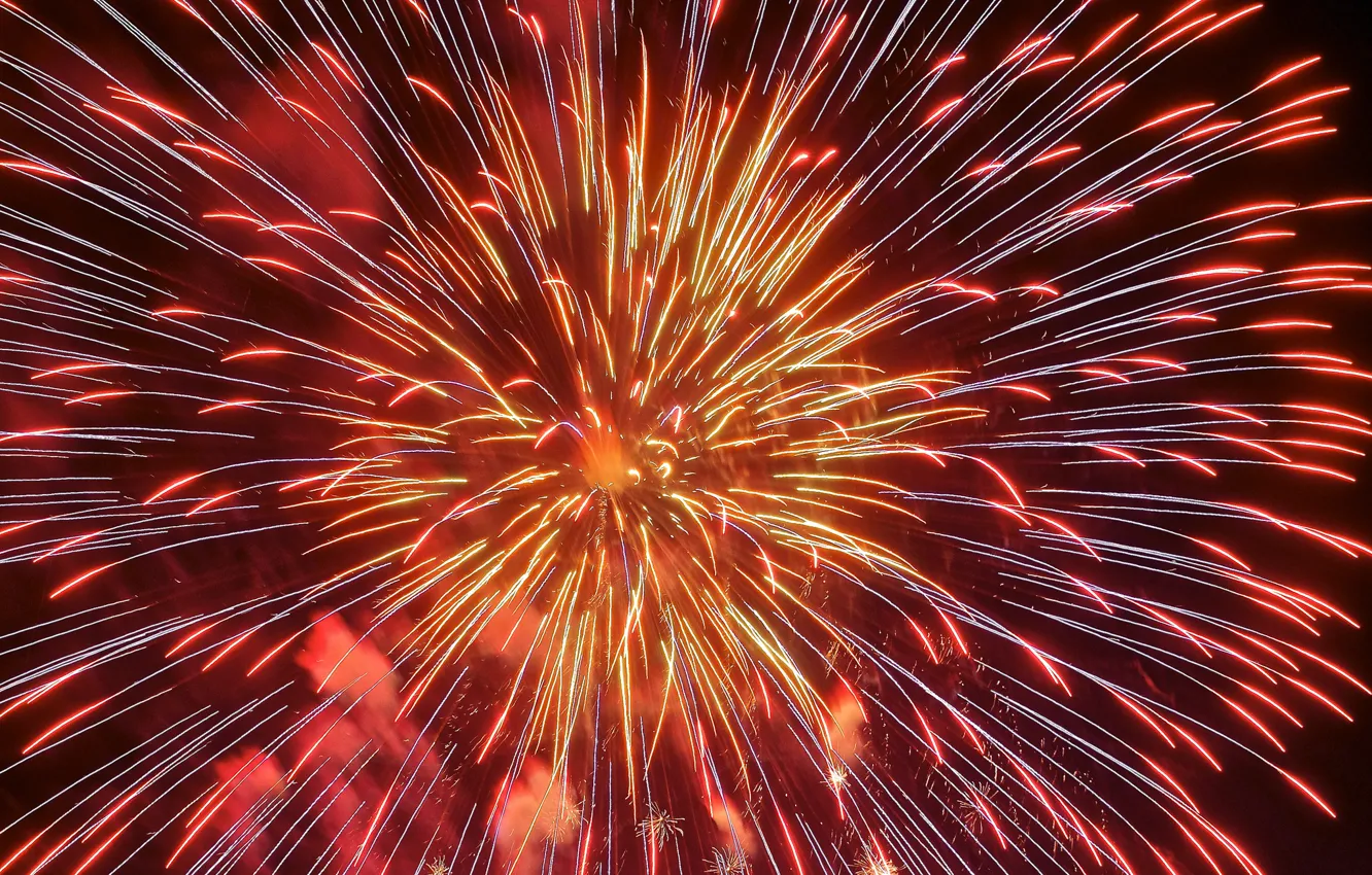 Photo wallpaper night, lights, paint, salute, fireworks