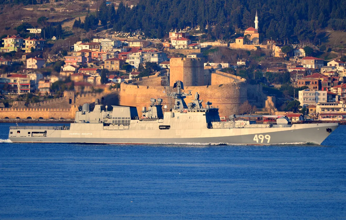 Photo wallpaper Strait, frigate, the project 11356, Admiral Makarov