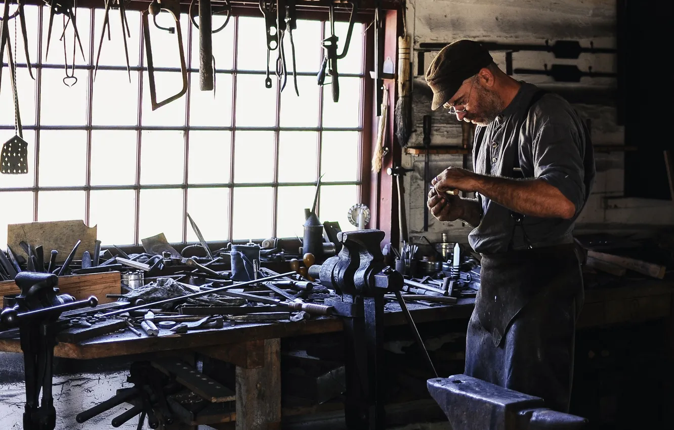 Photo wallpaper background, work, Wallpaper, Master, wallpaper, male, tool, workshop