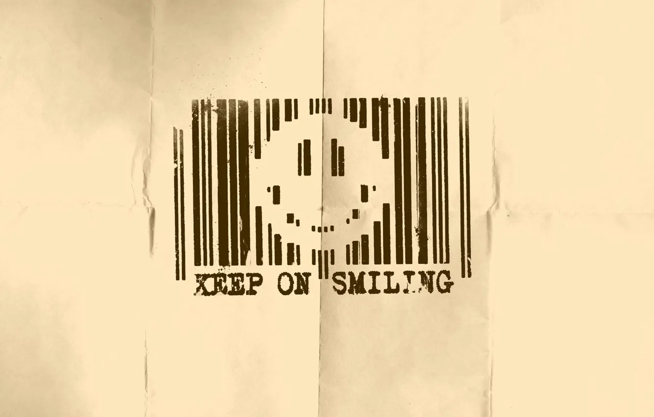 Photo wallpaper smile, barcode, smile