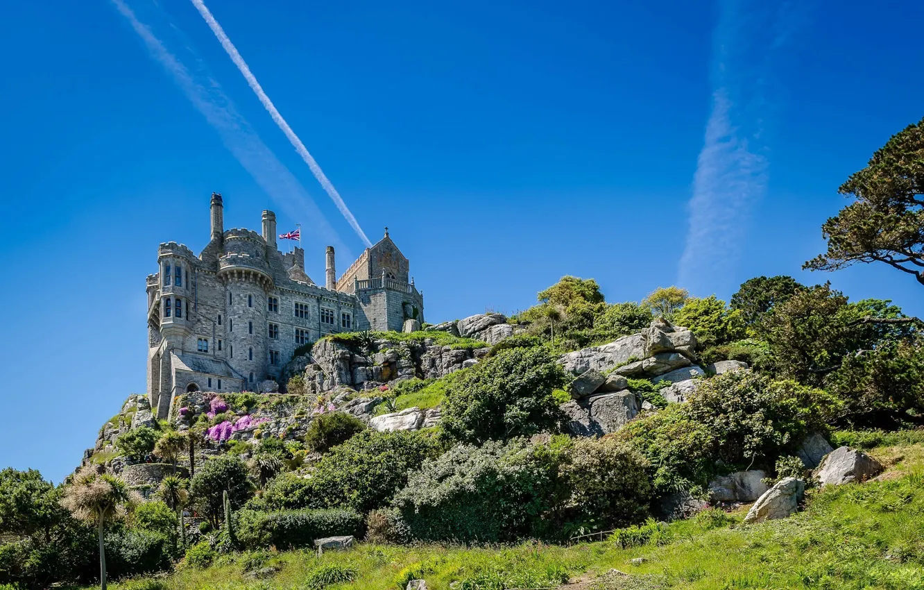 Photo wallpaper castle, England, Cornwall, Cornwall, St Michael’s Mount