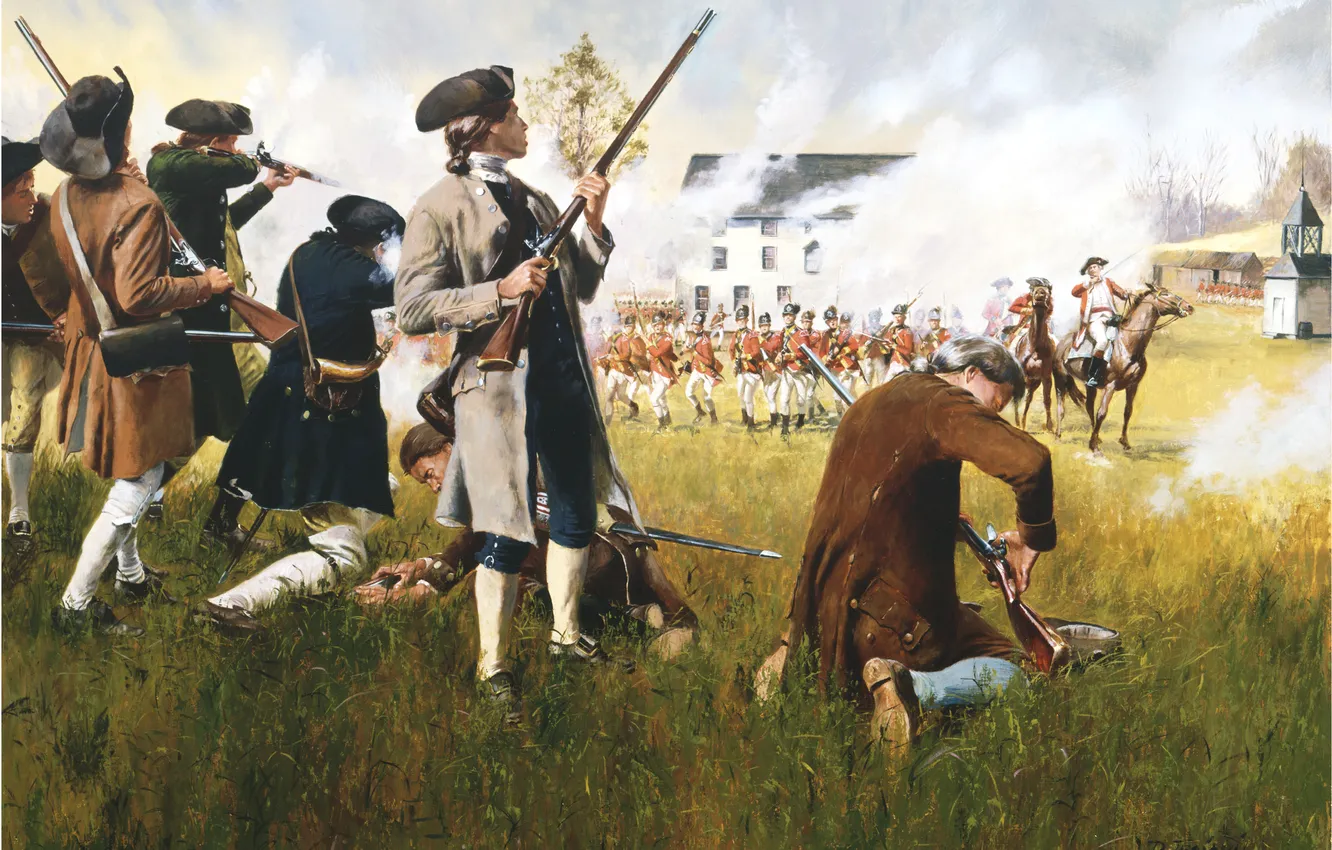 Photo wallpaper British, Americans, American Revolution, Epic bravery