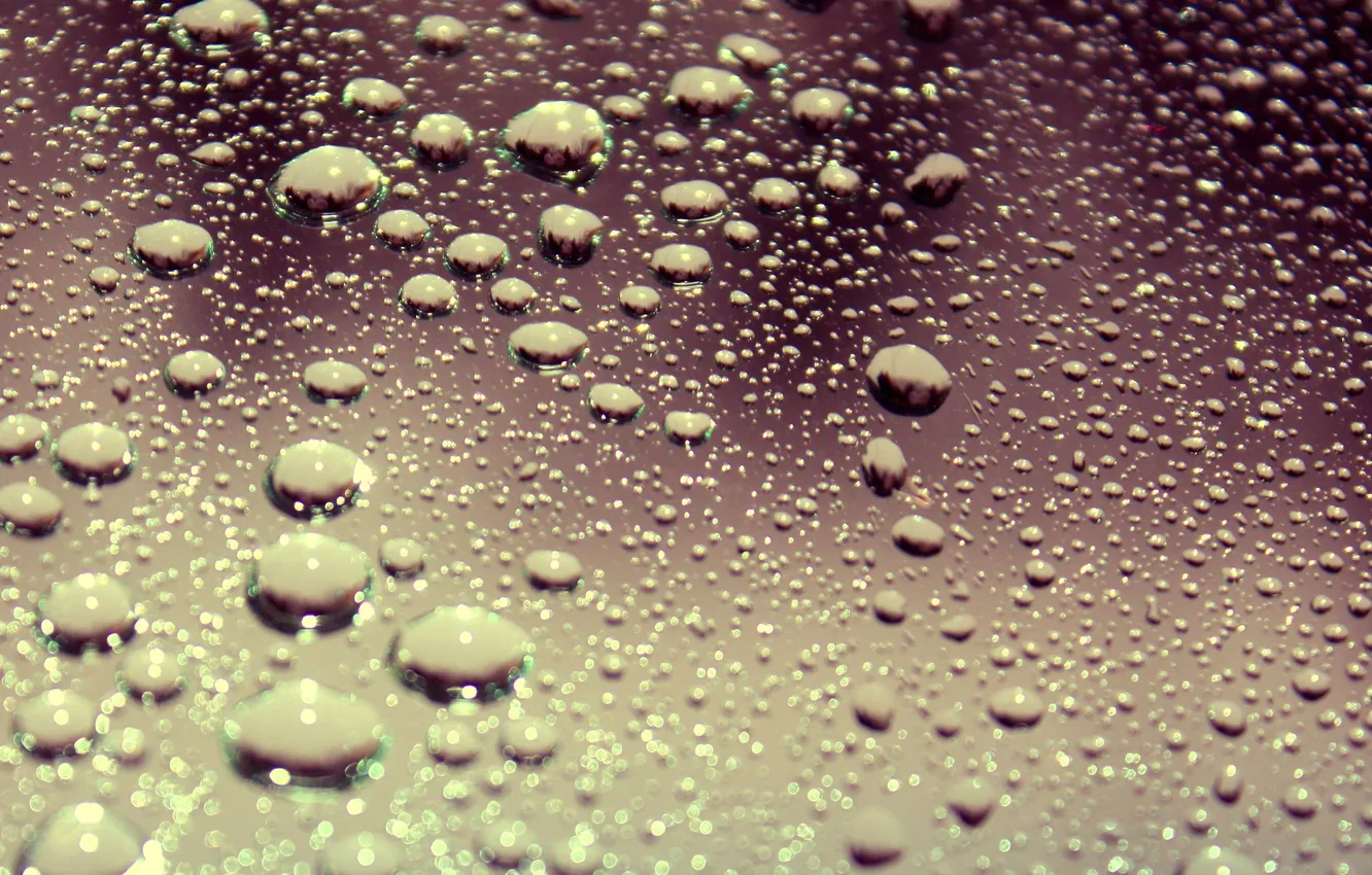 Photo wallpaper glass, water, drops, macro, surface, drop