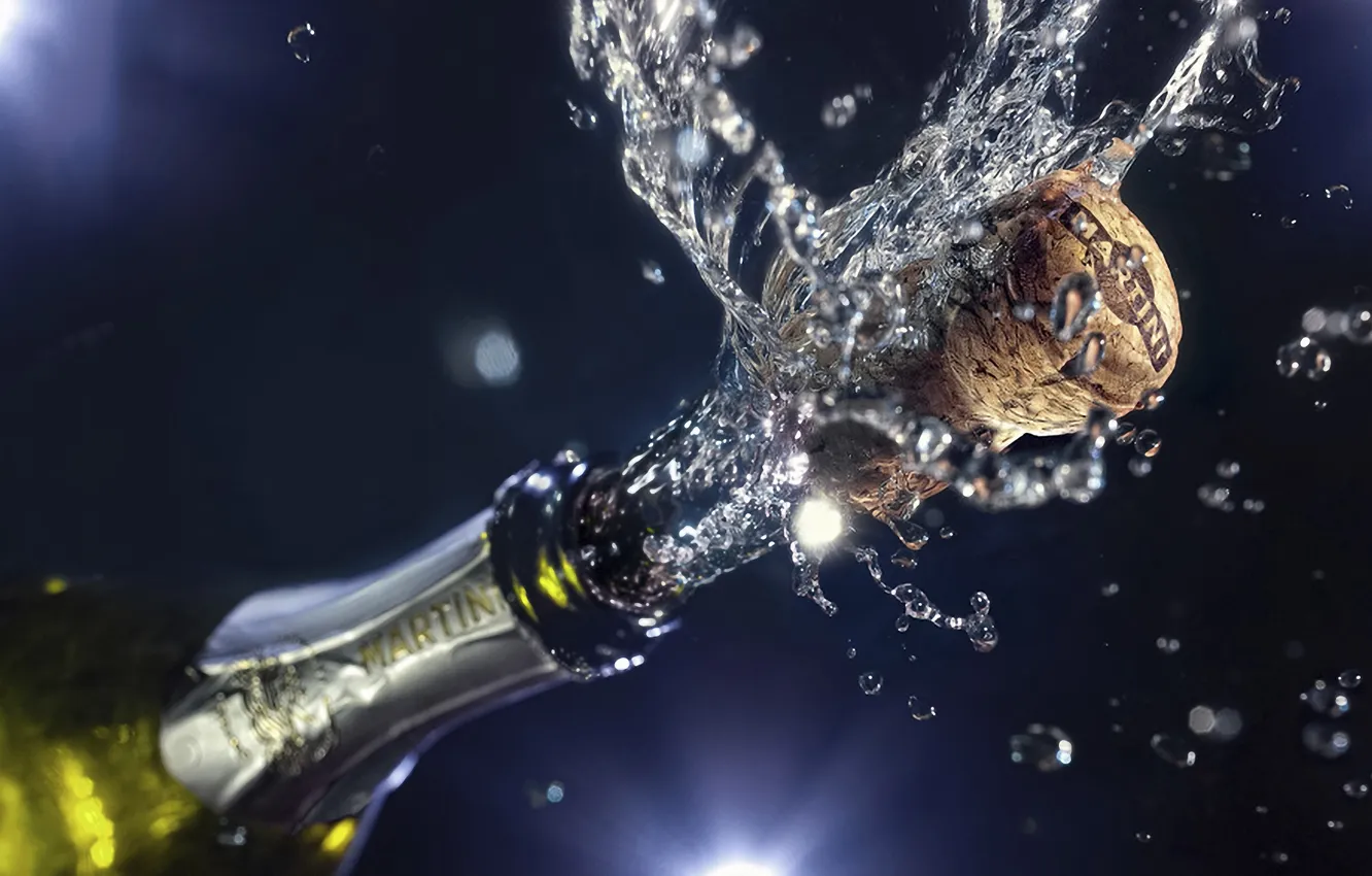 Photo wallpaper squirt, holiday, bottle, tube, champagne