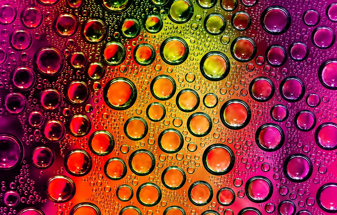 Photo wallpaper glass, light, bubbles, color