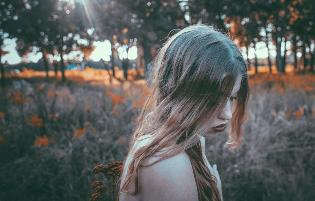 Photo wallpaper girl, nature, Daria