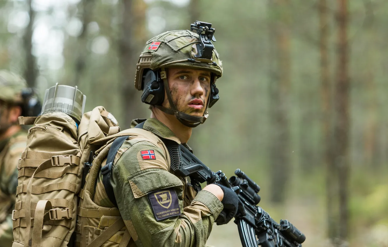 Photo wallpaper weapons, soldiers, Norwegian Army