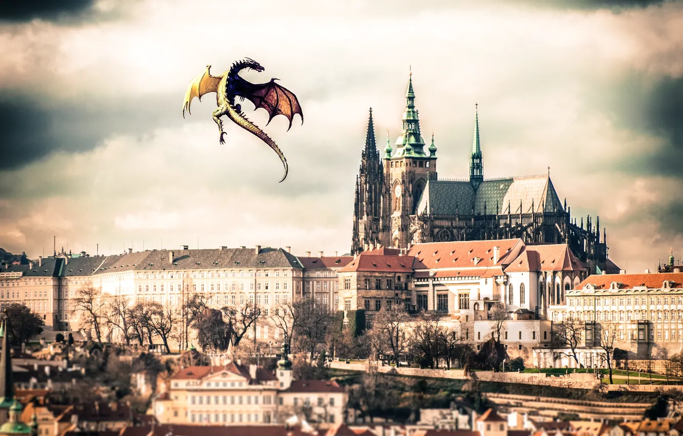 Photo wallpaper the city, castle, dragon, photo, photographer, Andrés Nieto Porras