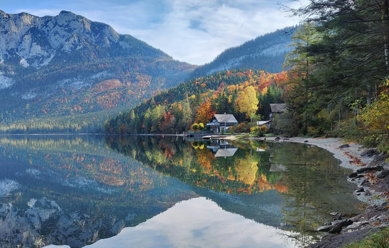 Photo wallpaper Austria, lake, countryside, Altaussee, Maxim Berg, altaussee, Austria