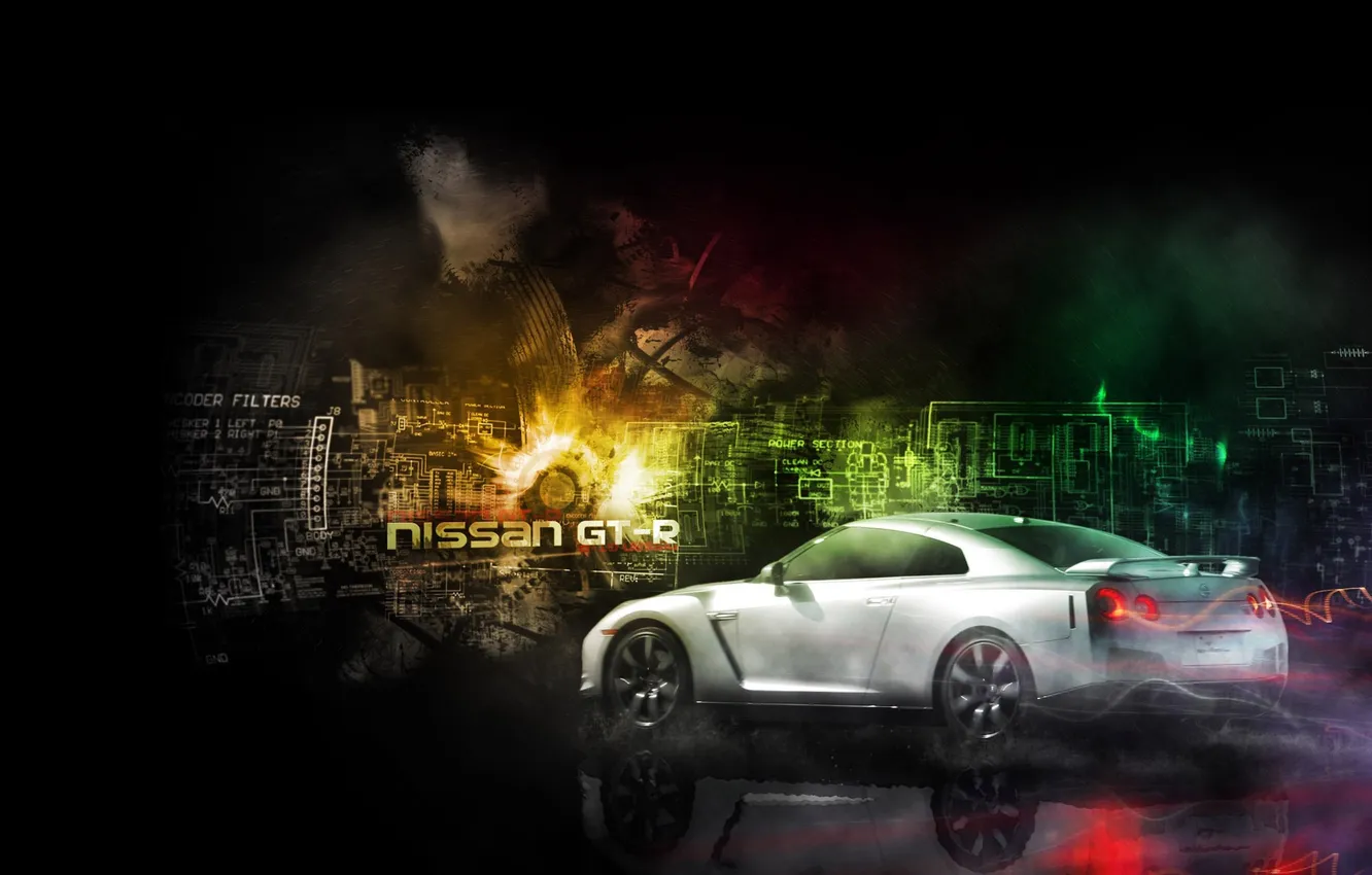 Photo wallpaper art, supercar, Nissan, GT-R, Nissan, art, GT-R