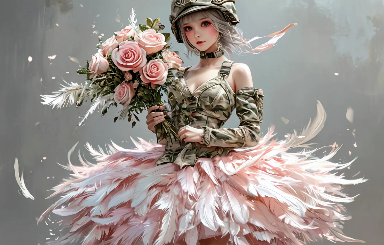Photo wallpaper girl, February 23, the defender of the Fatherland day