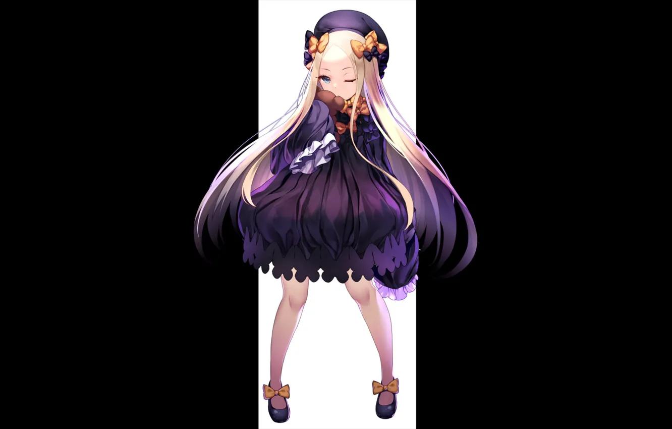 Photo wallpaper anime, girl, black background, Fate / Grand Order