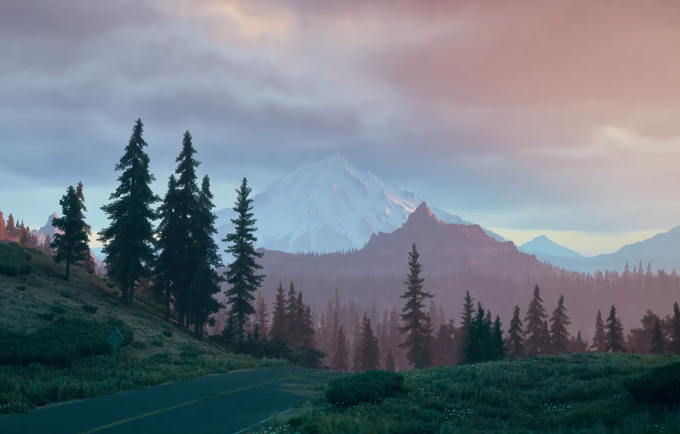 Photo wallpaper road, mountains, Days Gone