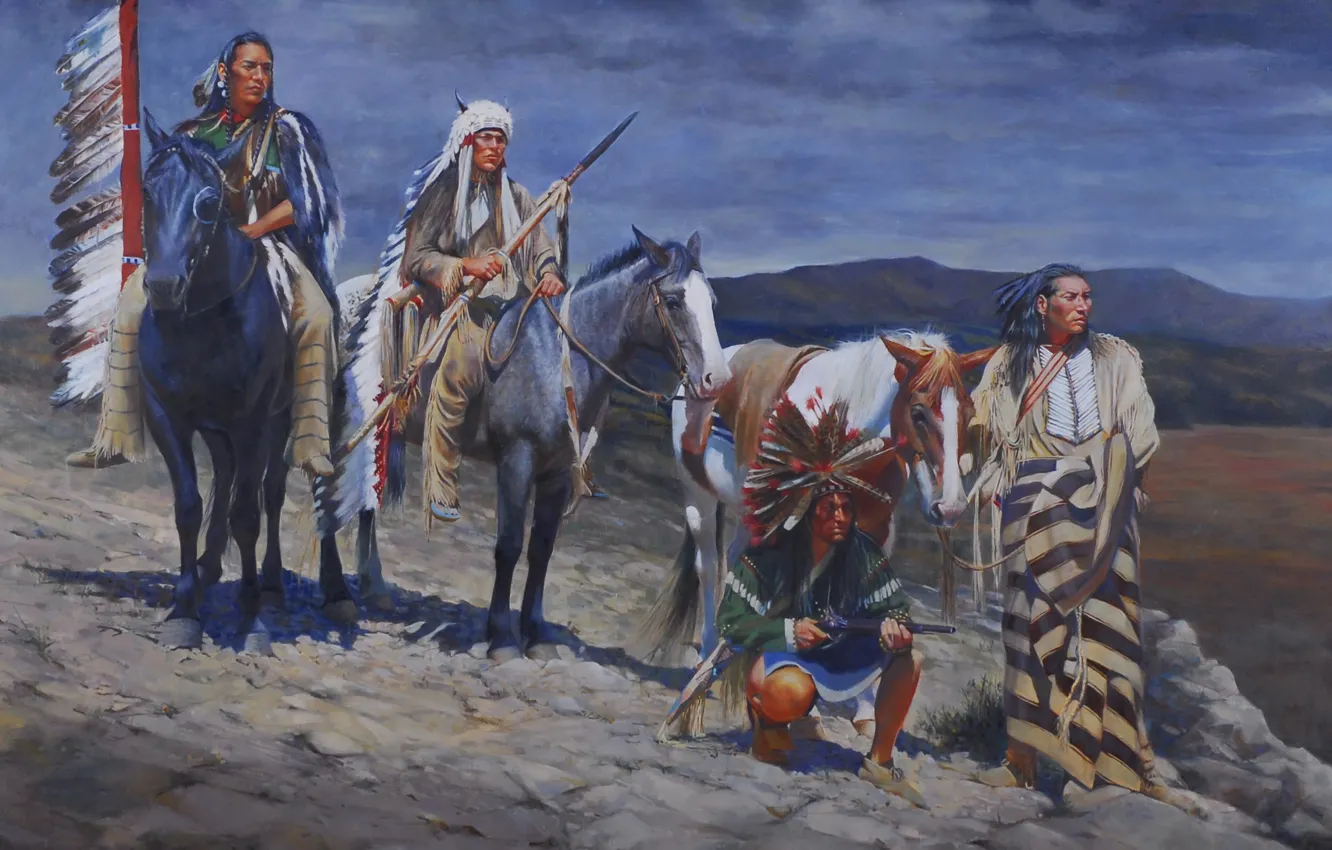 Photo wallpaper picture, painting, painting, John Fawcett, 1843, A Harbinger