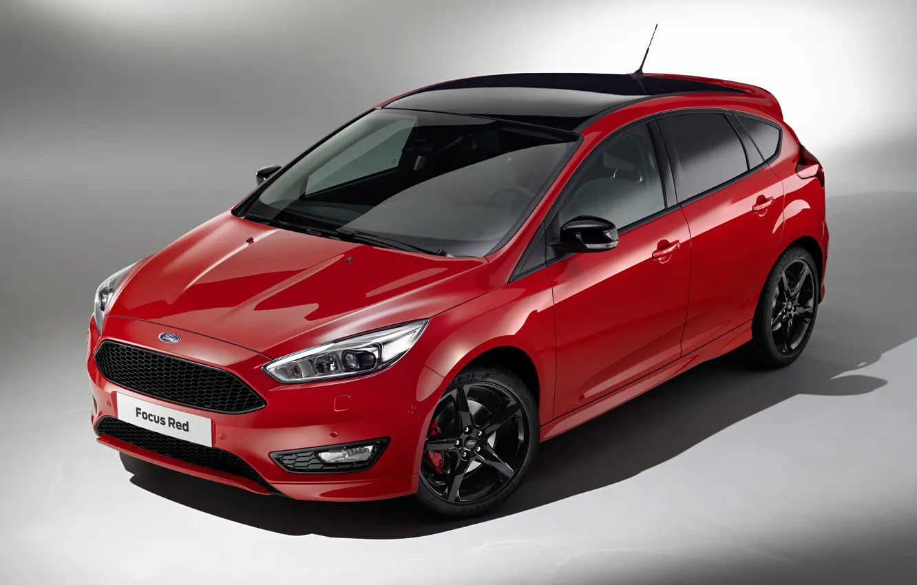 Photo wallpaper Ford, focus, Red, Focus, Ford, Black, US-spec, 2015