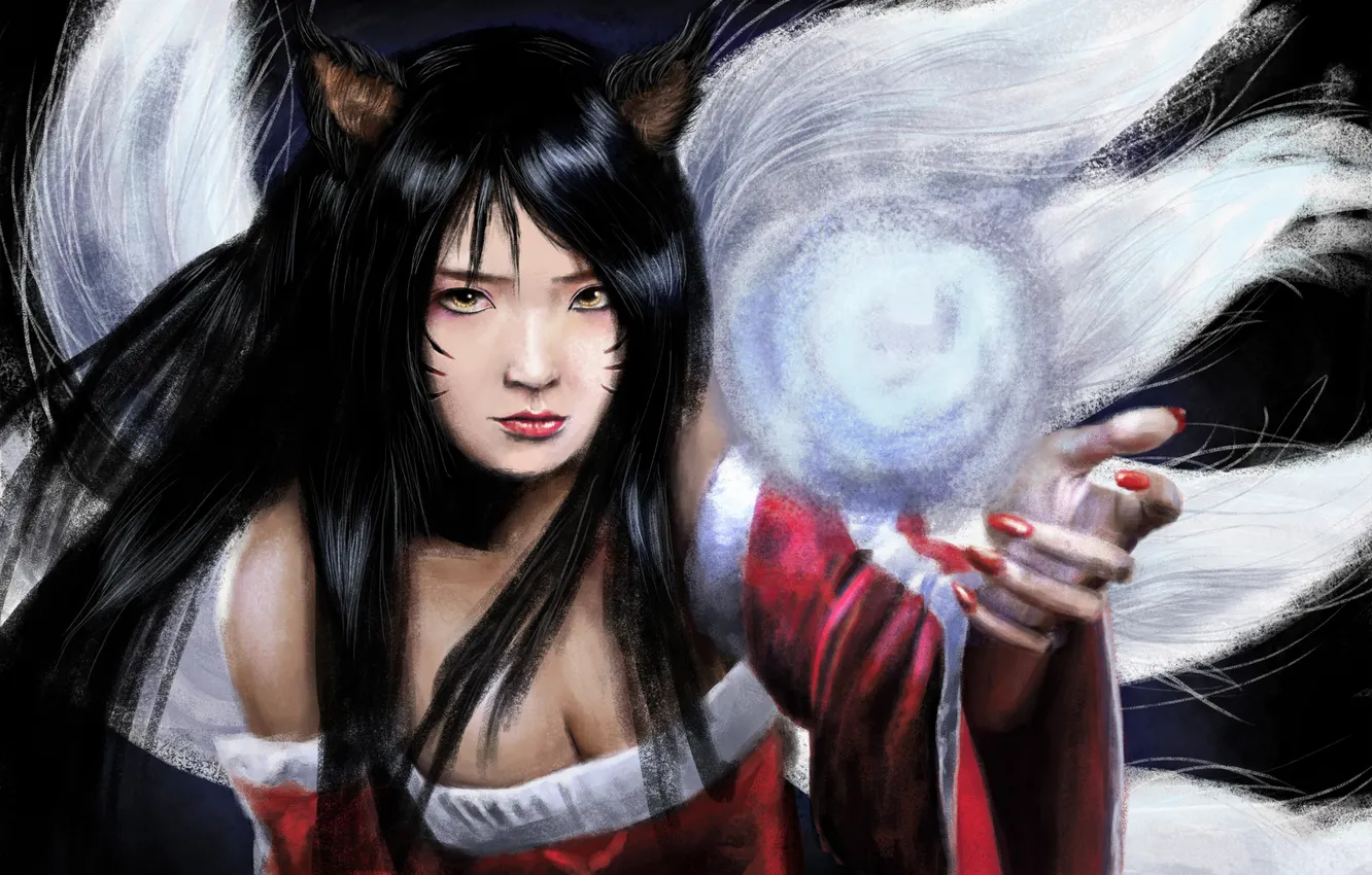Photo wallpaper Fox, League of Legends, LoL, Ahri, League Of Legends