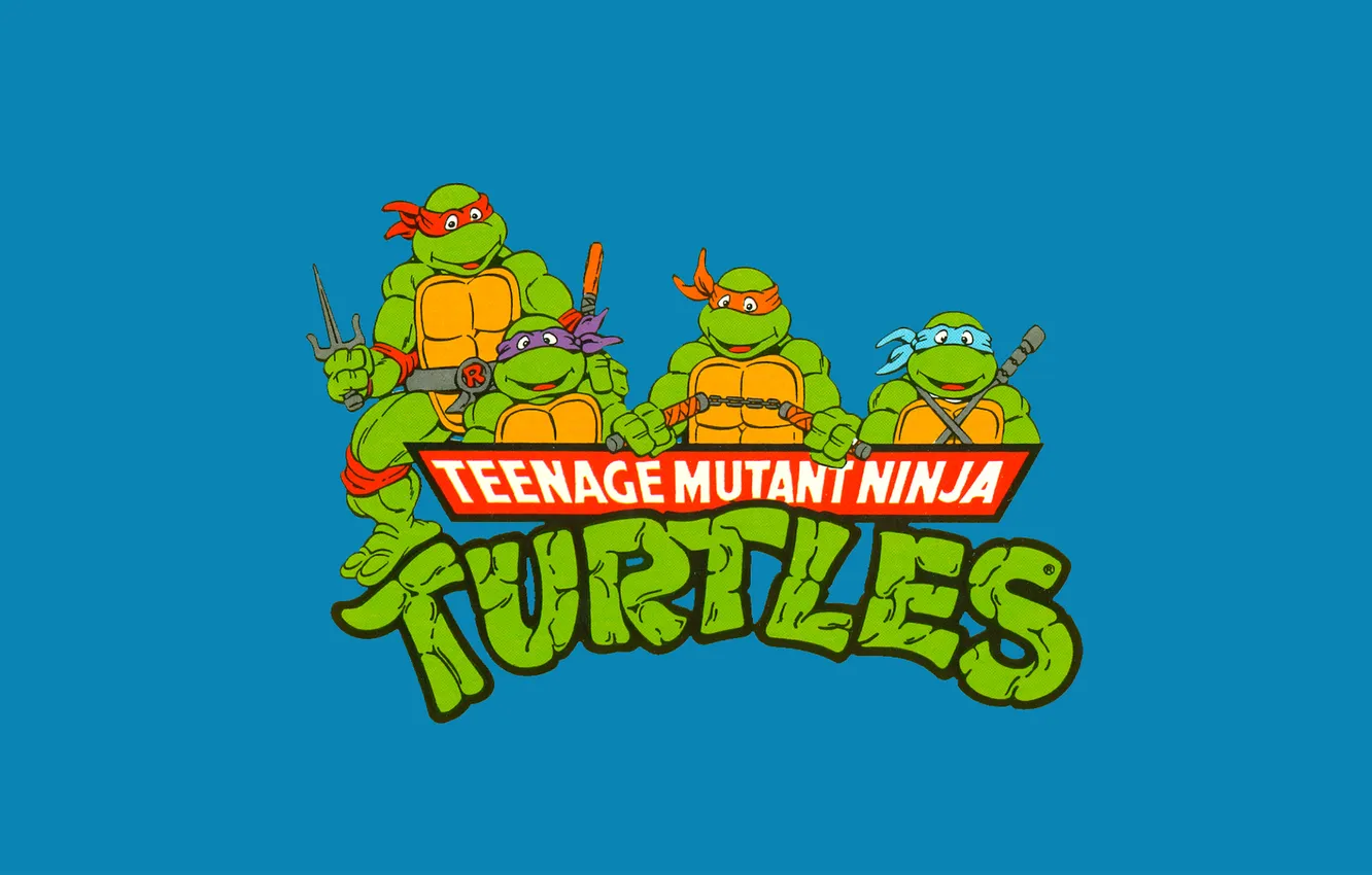 Photo wallpaper cartoon, Rafael, Donatello, Leonardo, teenage mutant ninja turtles, Michelangelo