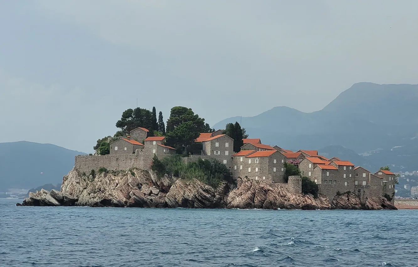 Photo wallpaper island, Montenegro, Sveti Stefan