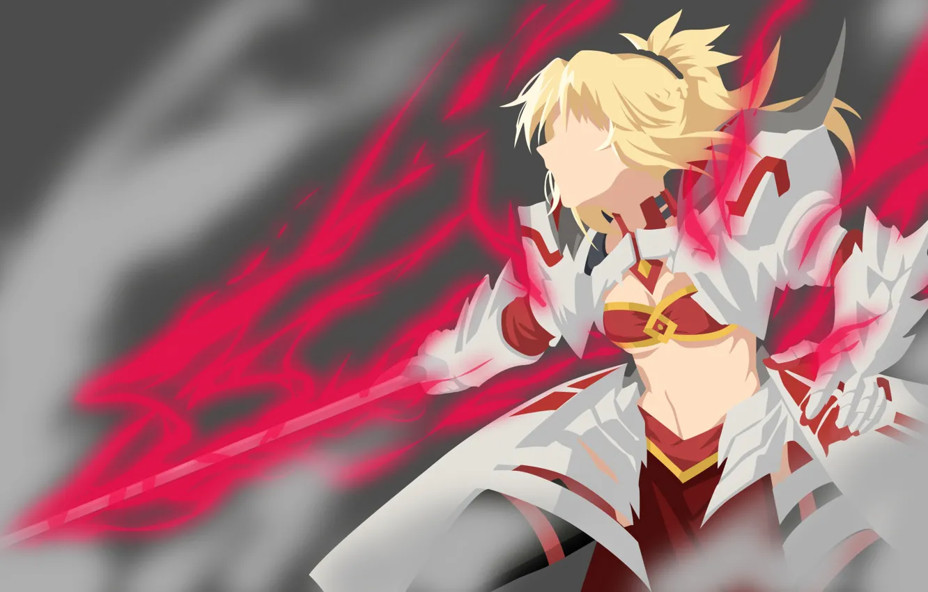 Photo wallpaper girl, smoke, minimalism, sword, Fate / Grand Order