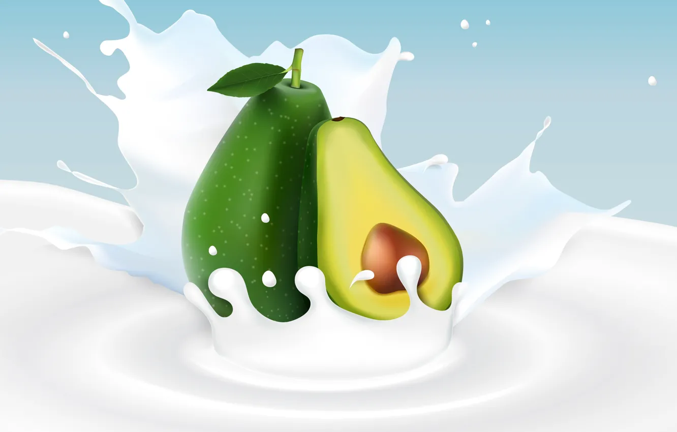 Photo wallpaper background, milk, avocado
