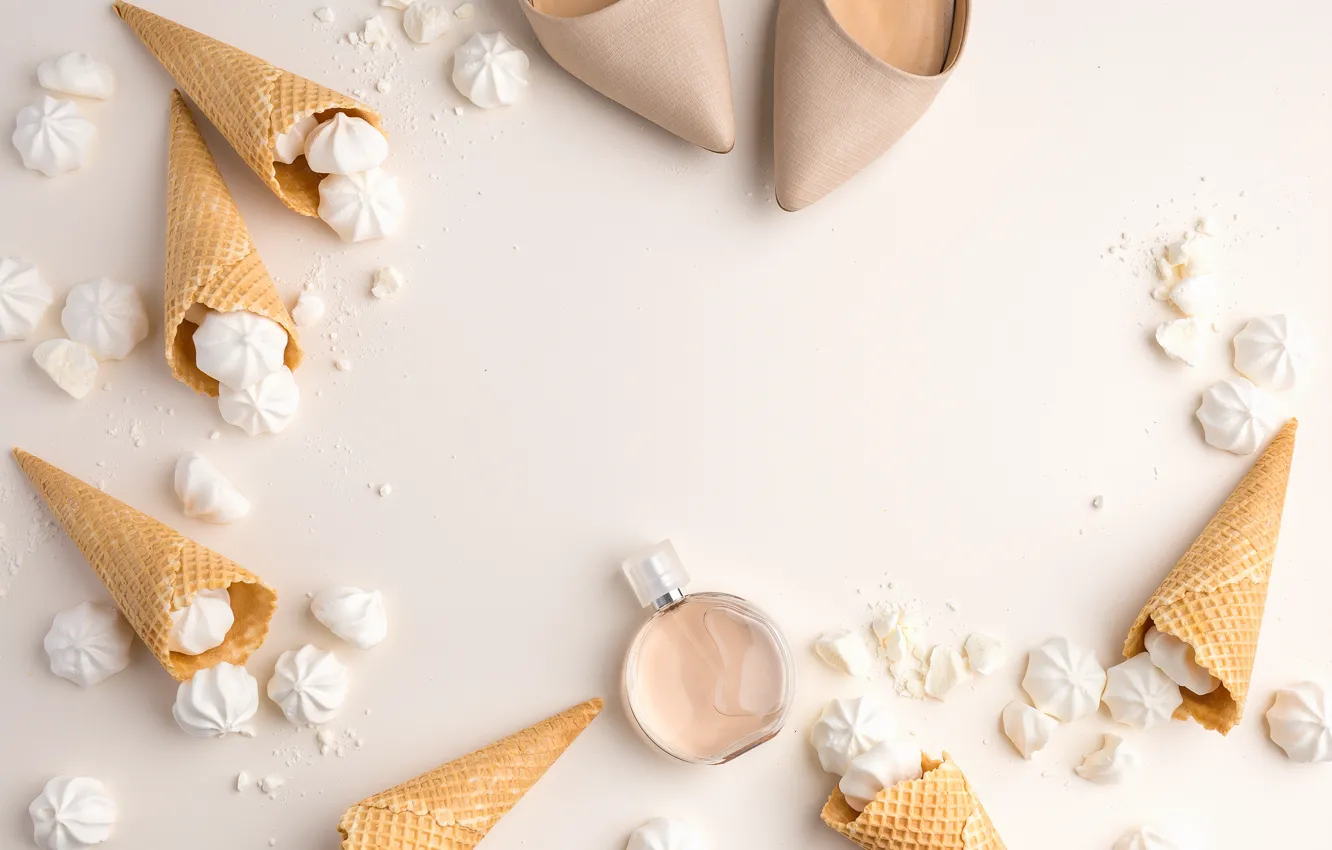 Photo wallpaper white, shoes, white, horn, beautiful, wedding, marshmallows, tender