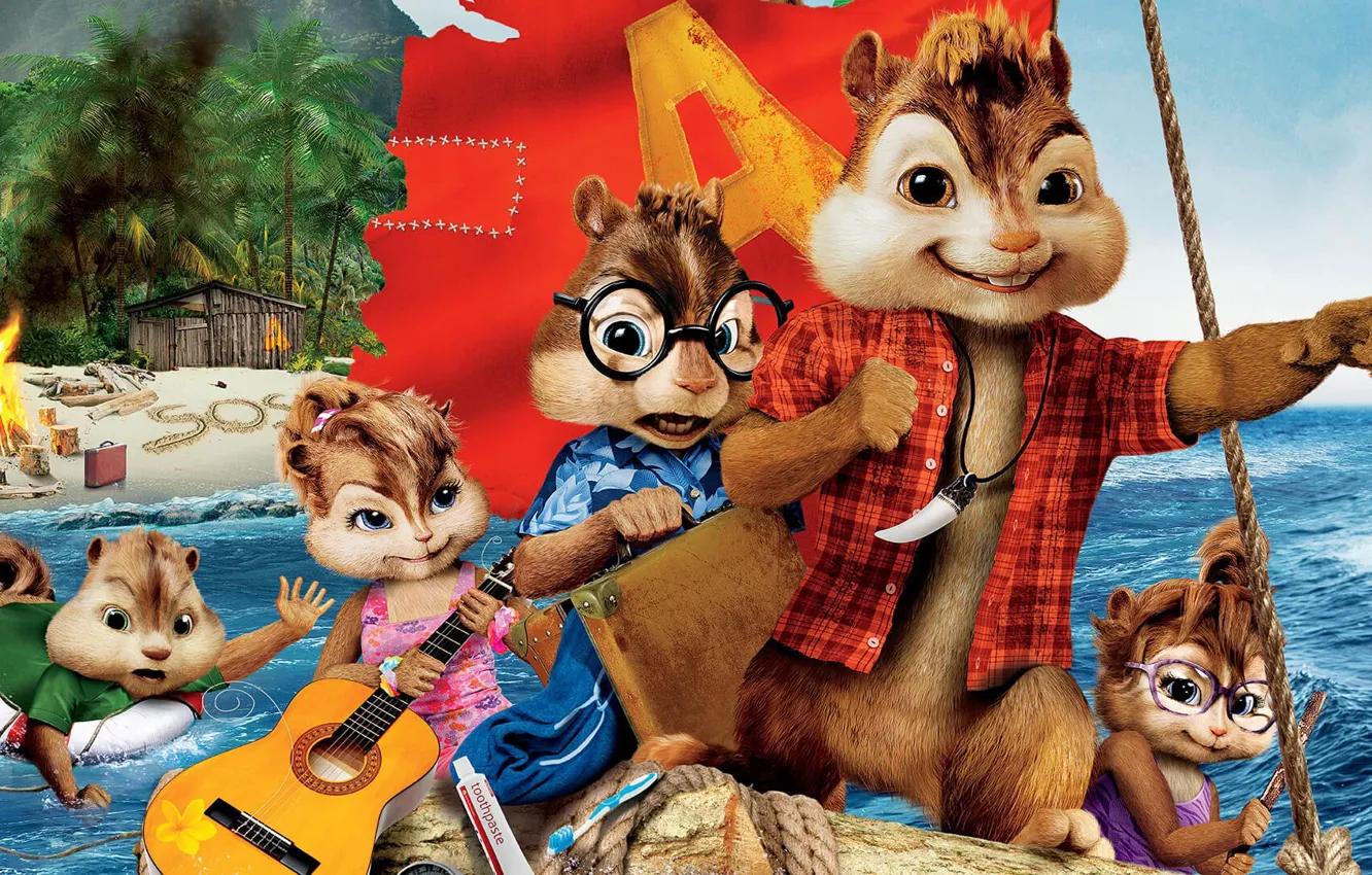 Photo wallpaper cinema, movie, film, animated film, animated movie, Alvin and the Chipmunks