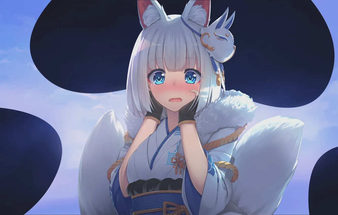 Photo wallpaper girl, mask, ears, Azur Lane