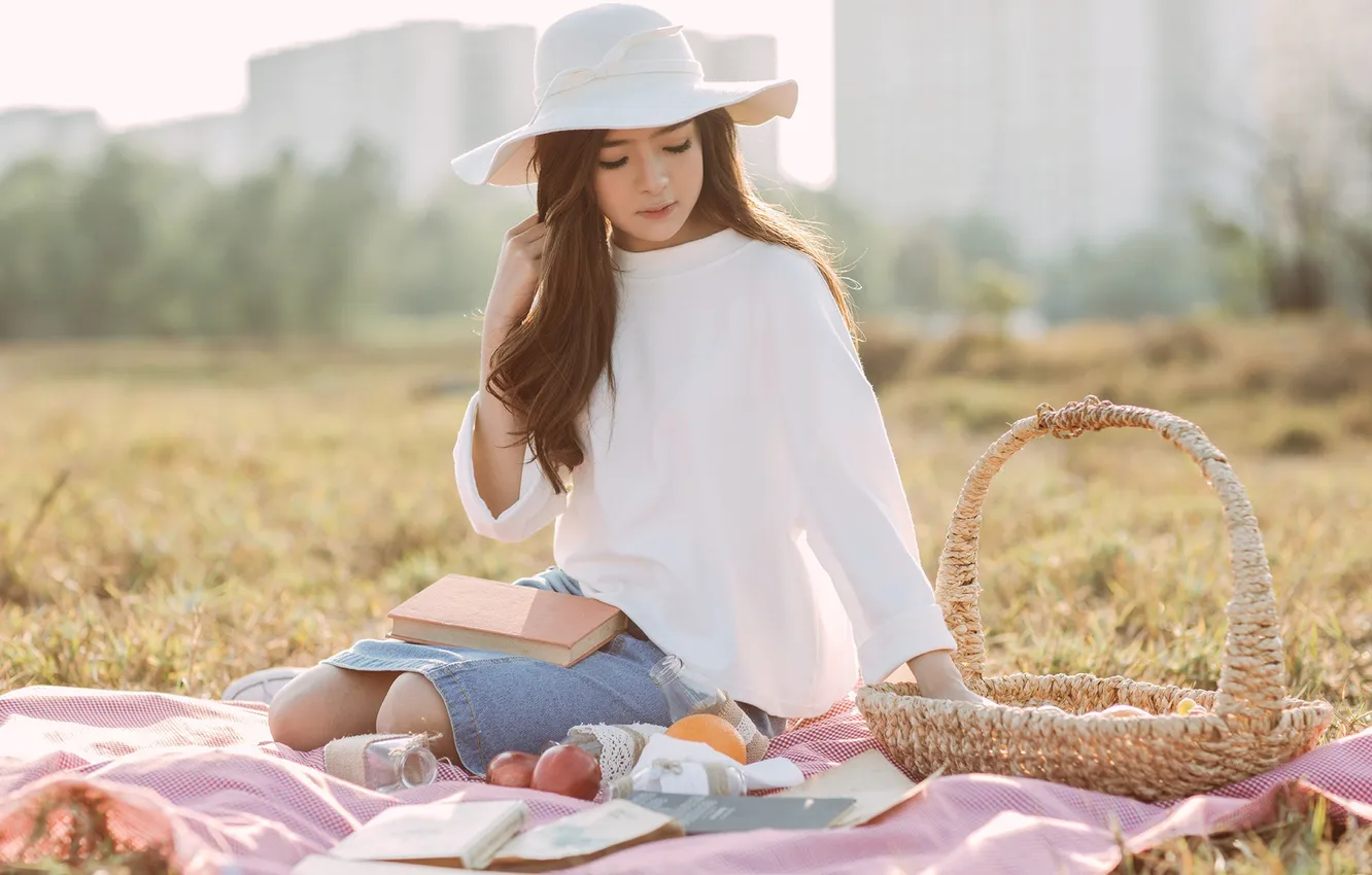 Photo wallpaper girl, pose, background