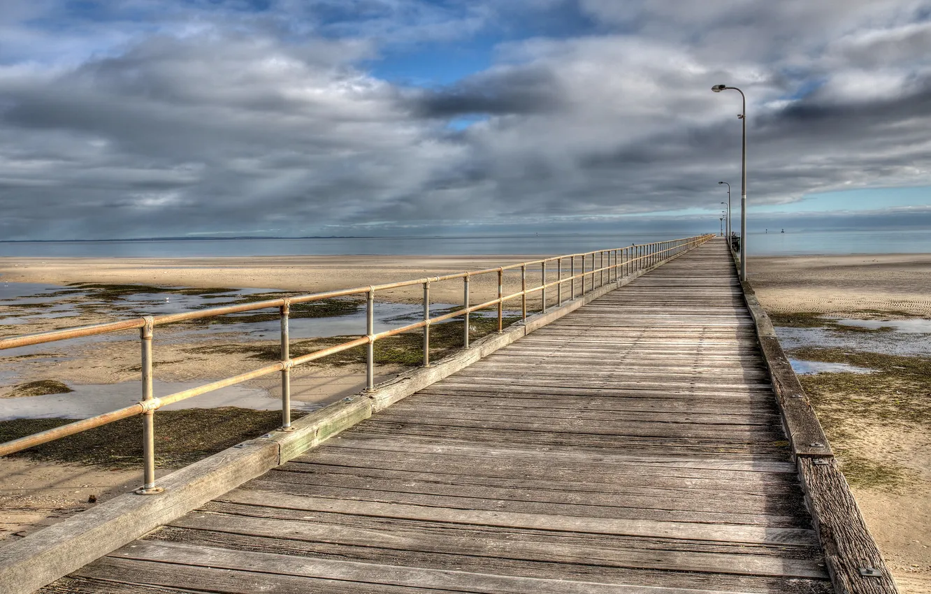 Photo wallpaper sea, landscape, bridge